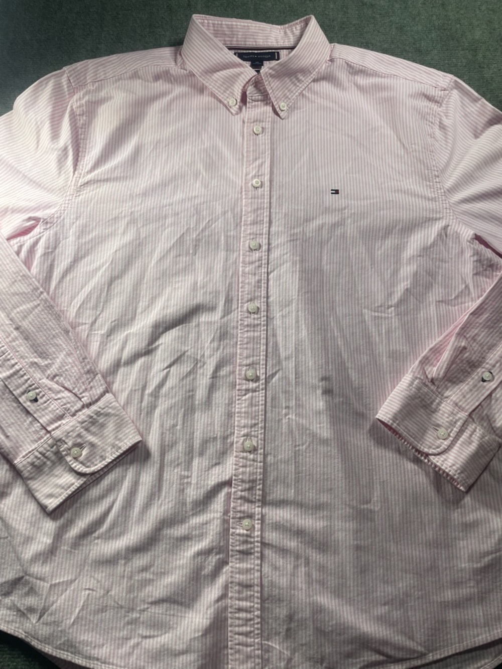 Tommy Hilfiger Men's Light Pink Thin-Stripe Button-Down Shirt